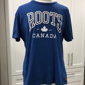 🦫 Roots Canada Men's Short Sleeve Tee - XXL - Blue 🇨🇦